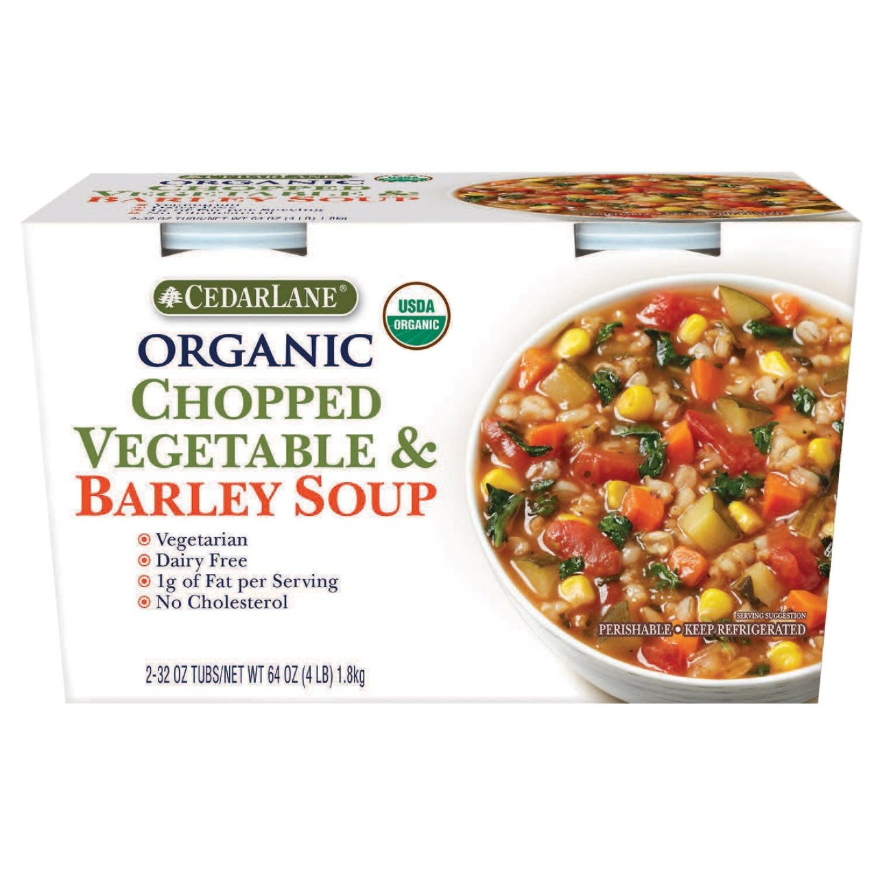 Organic CedarLane Vegetable Barley Soup 2 Pack 32 Ounces Each - Image 1