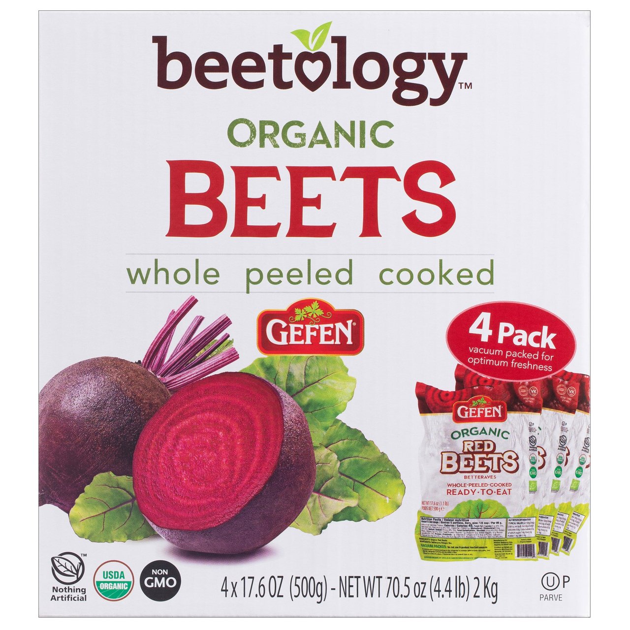 Gefen Organic Beets 4/17.6 oz (4.4 lbs) - Image 1