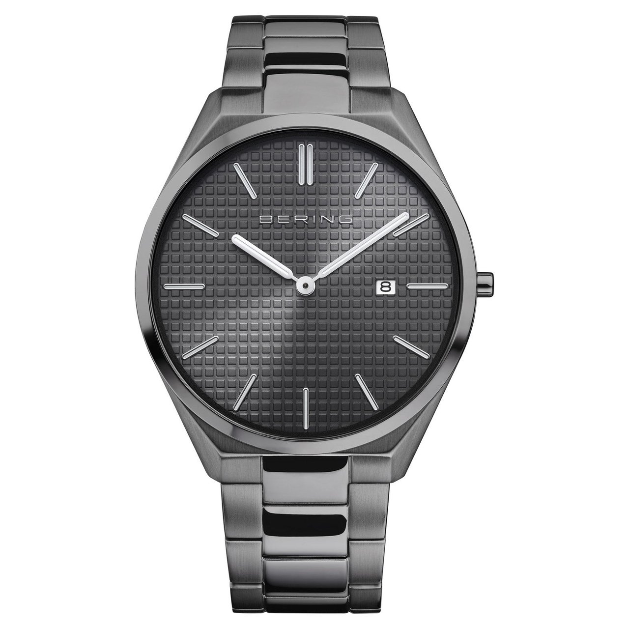 BERING Ultra-Thin Gray Stainless Steel Men's Quartz Watch - Image 1