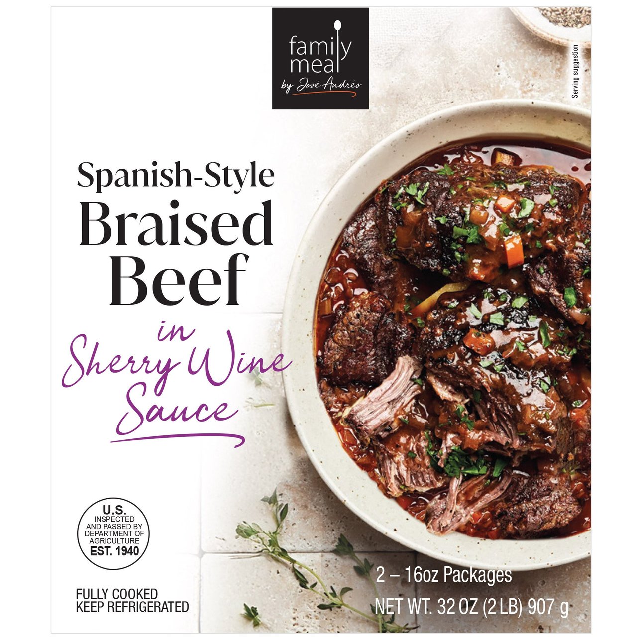 José Andrés Spanish Style Braised Beef 32 oz (2 lb) - Image 1