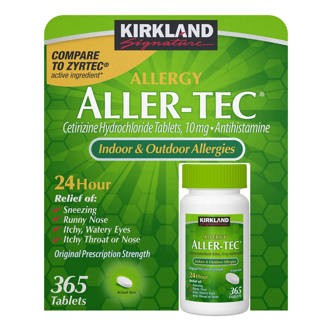 Kirkland Signature Aller-Tec 10mg, 365 Tablets - Image 1