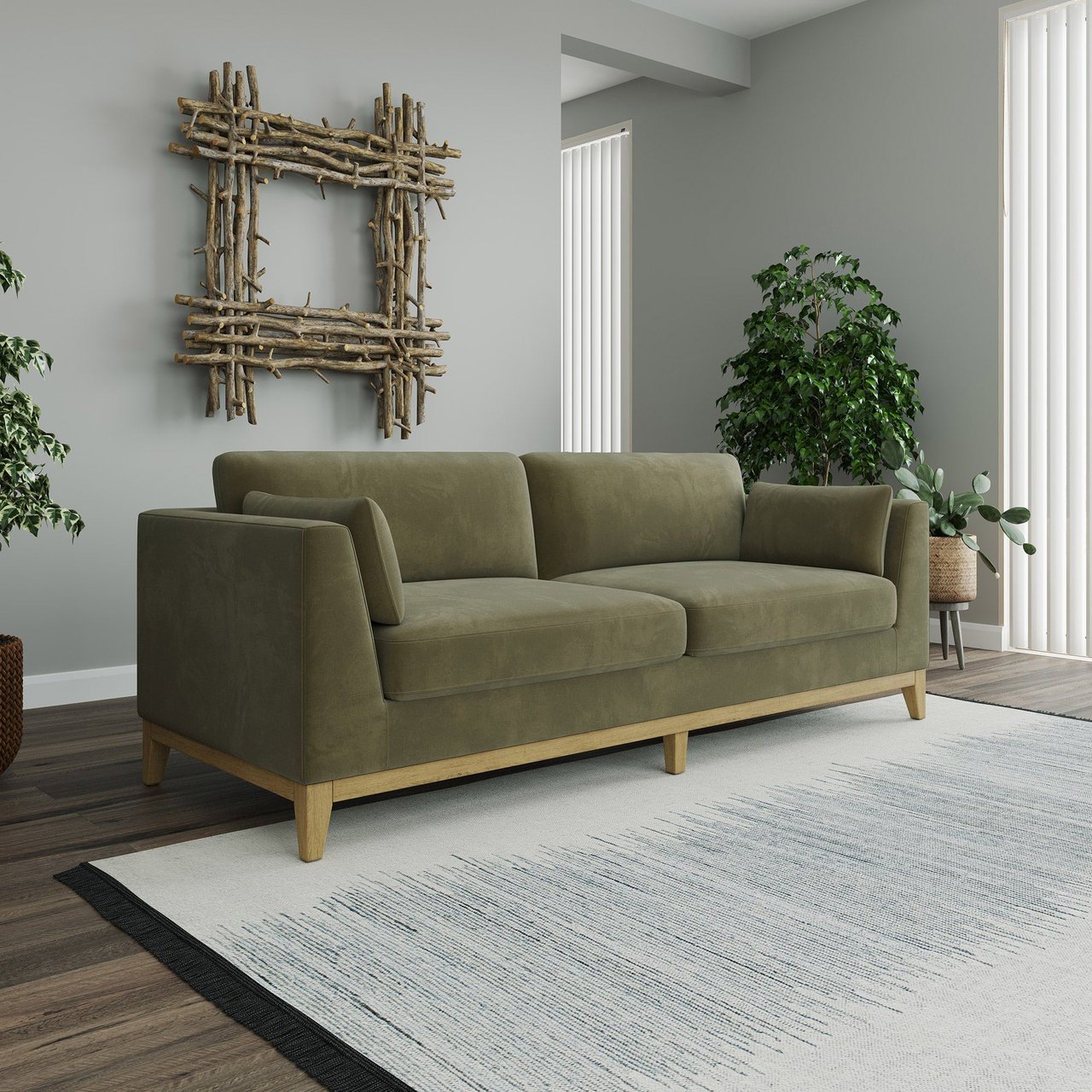 Thomasville Mokena Fabric Stationary Sofa with Storage - Image 1