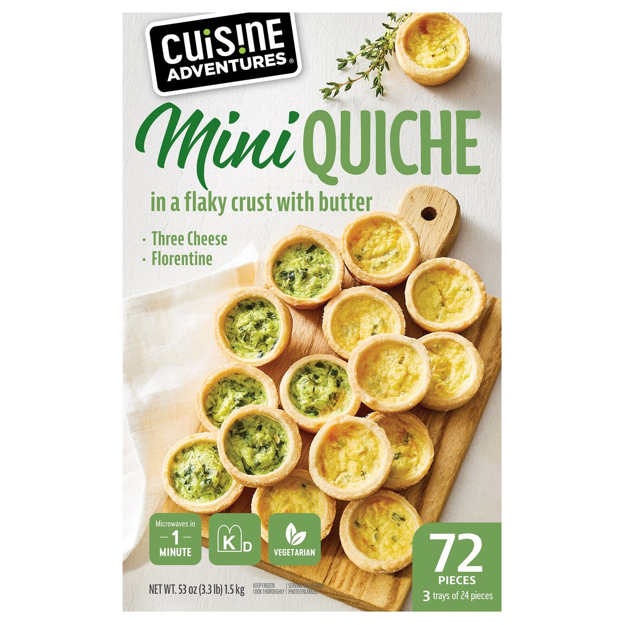 Cuisine Adventures Mini Quiche Florentine 72 CT - Image 1