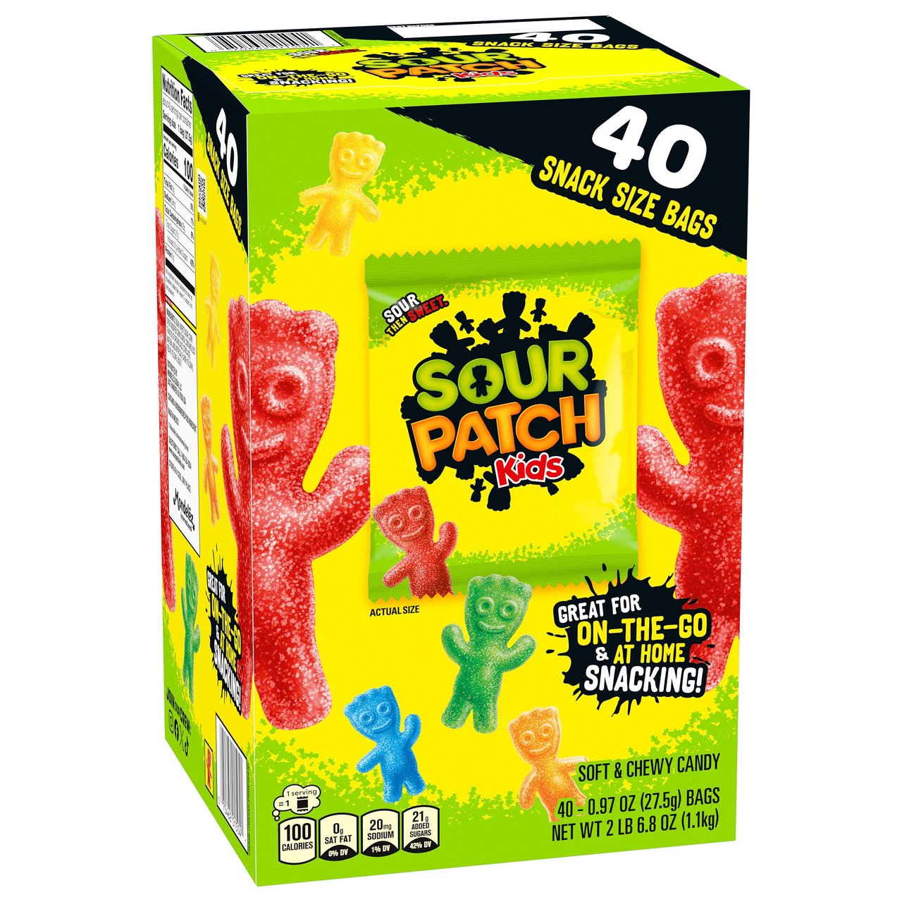 Sour Patch Kids Snack Size Bags, 40 Count, 0.97 oz Each - Image 1