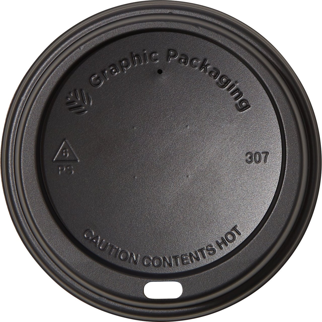 Graphic Packaging 8 oz Black Hot Cup Lid, 600 Count (LHRDSB-8) - Image 1