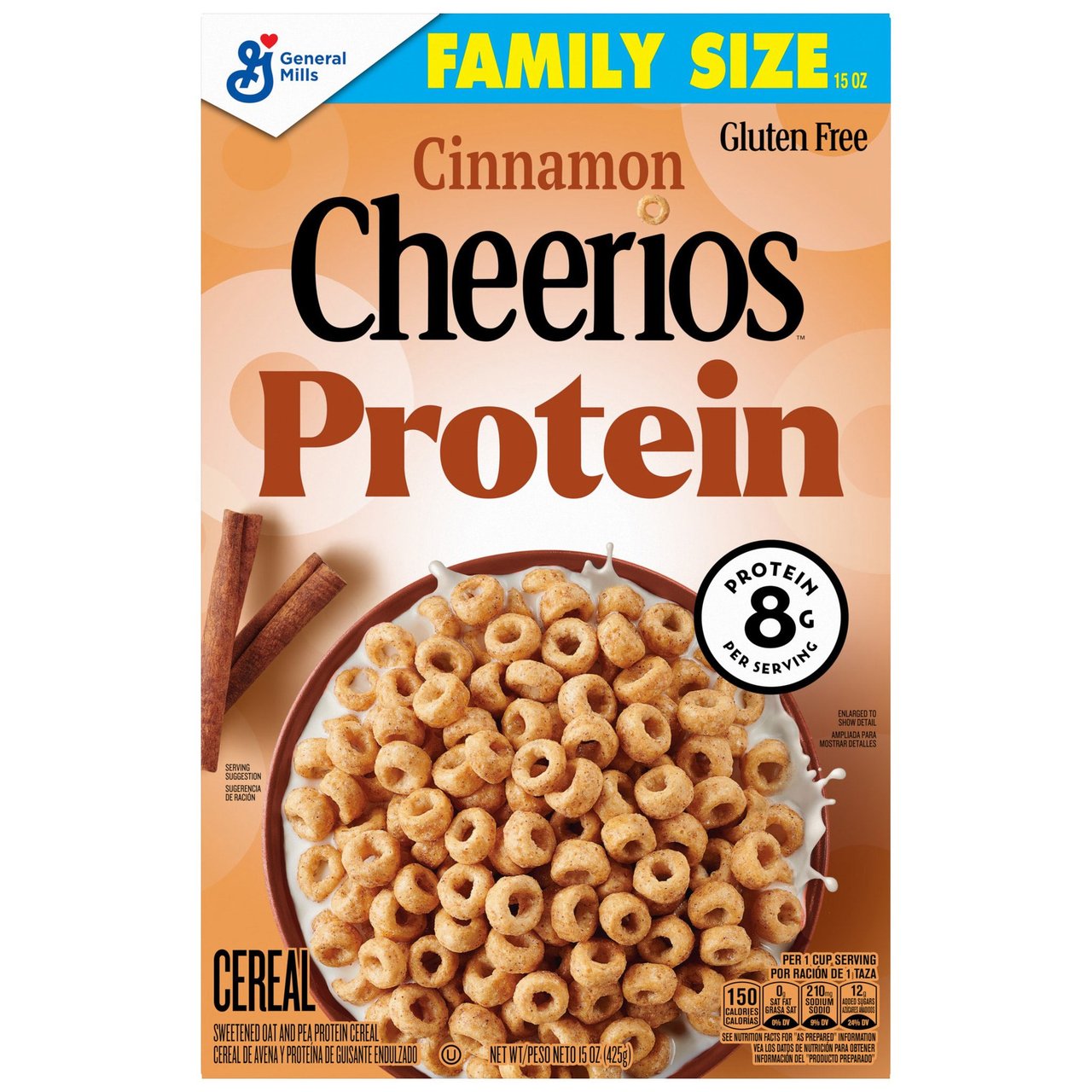 Cheerios Cinnamon Protein Cereal, 30 oz (1.875 lbs) - Image 1