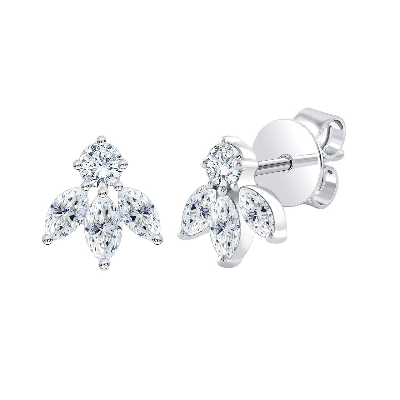 14kt White Gold VS2 I 0.57 CTW Diamond Stud Earrings