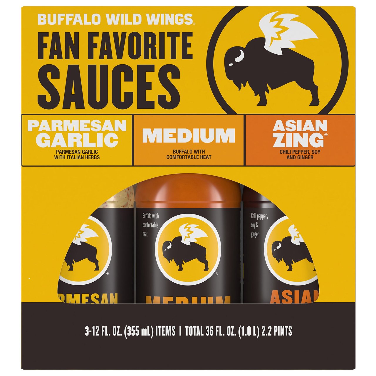 Buffalo Wild Wings Buffalo Sauce Variety 3/12 Ounce Bottles - Image 1
