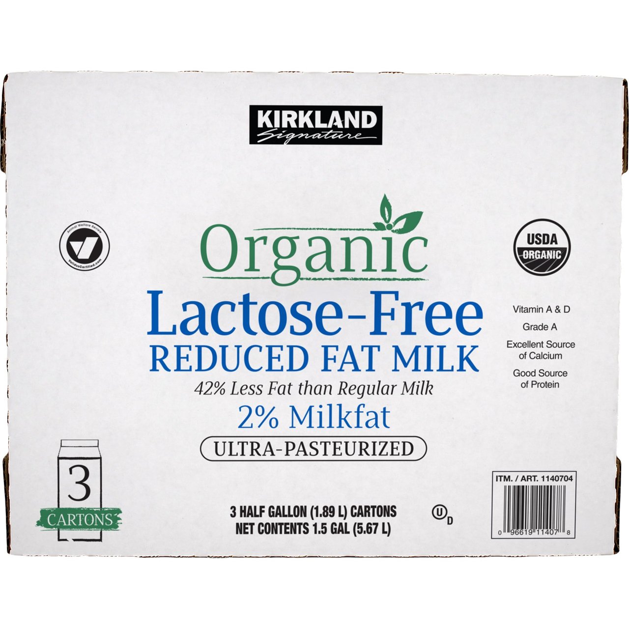 Kirkland Signature Organic Lactose Free 2% Milk 3/64 oz - Image 1
