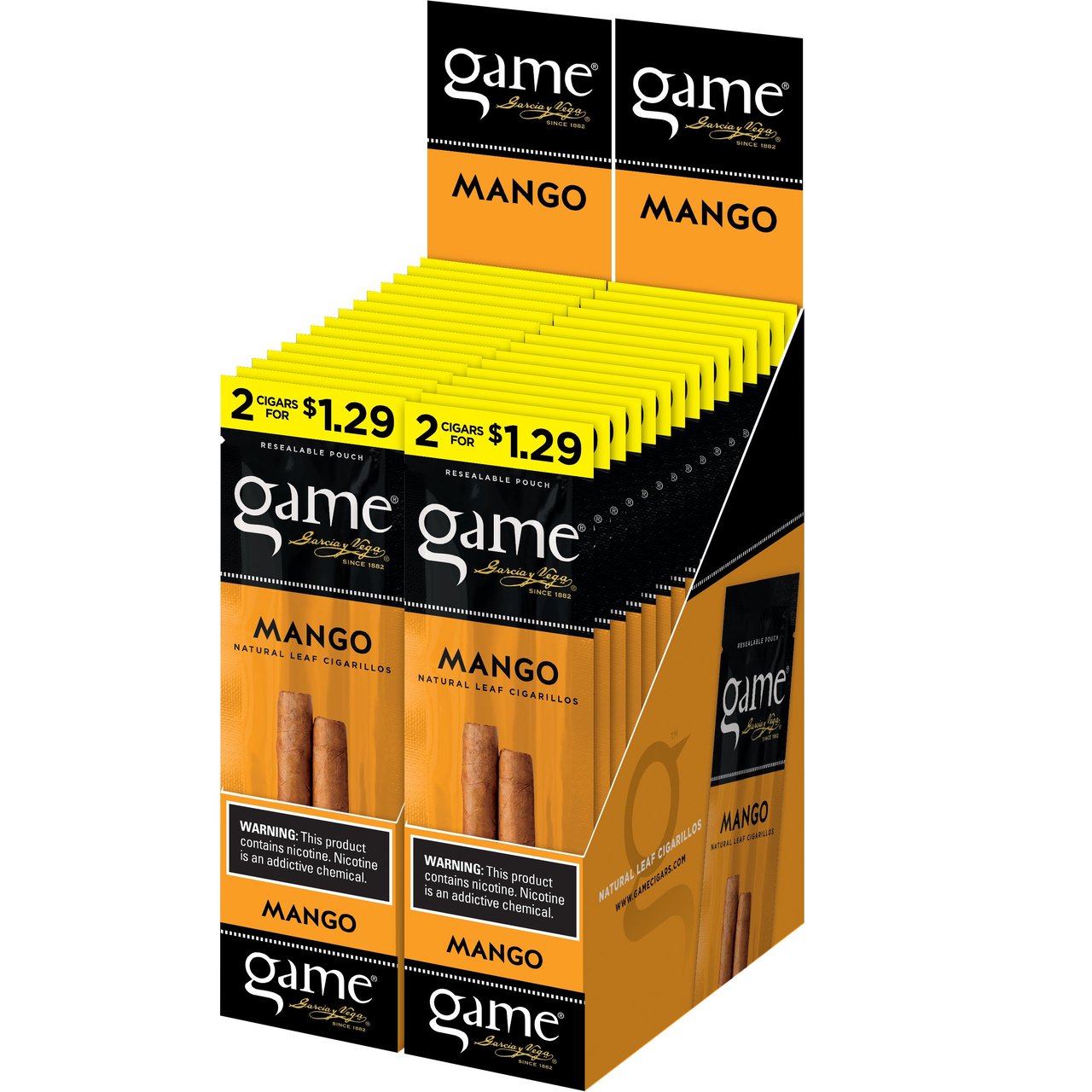 Game Mango Cigarillos 30 Pouches of 2 - Pre-Priced $1.29