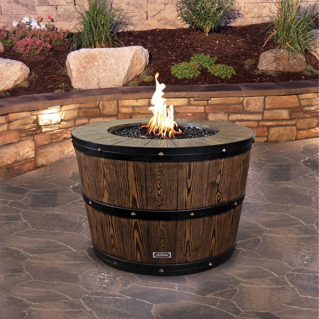 Sunbeam Wine Barrel Fire Table 50,000 BTU