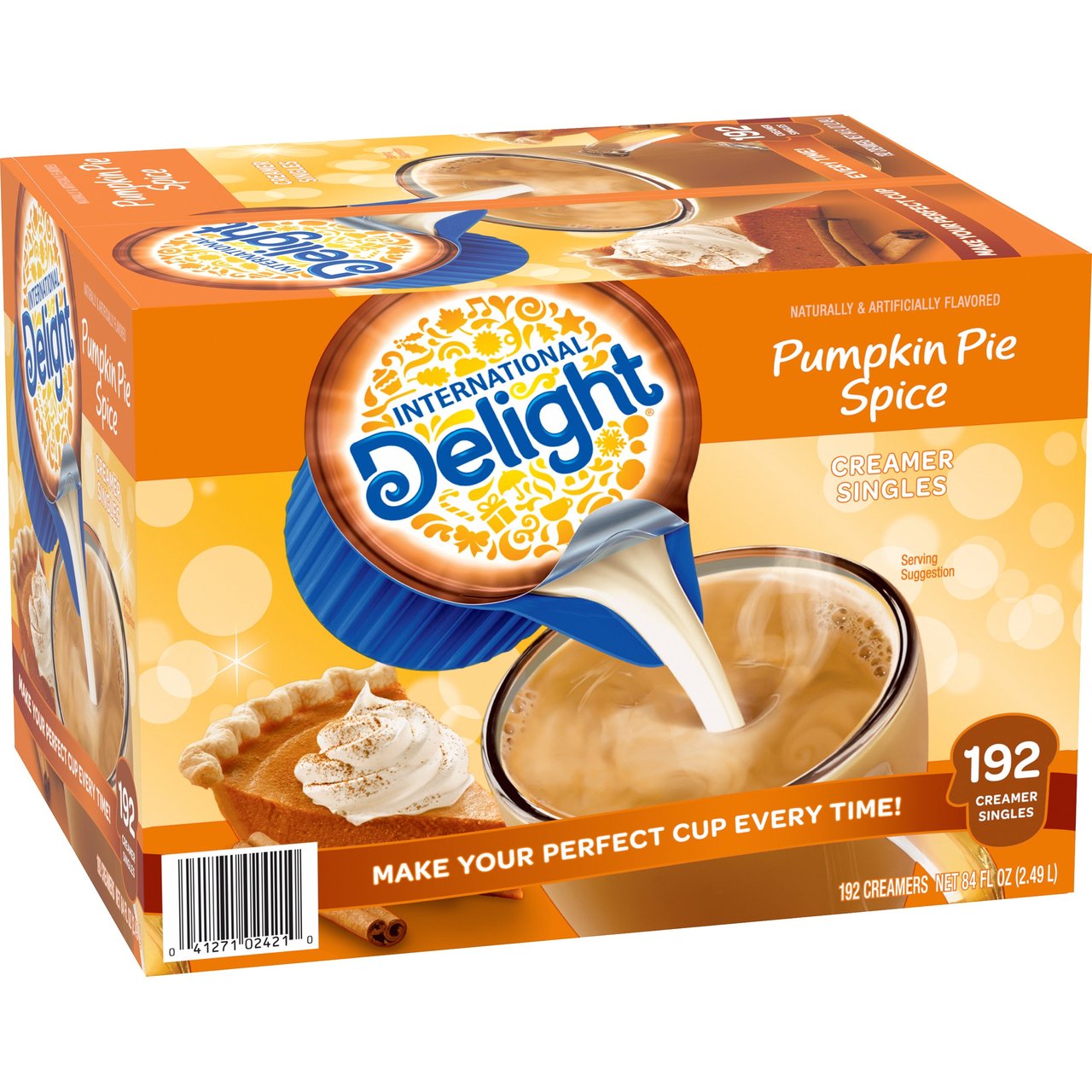 International Delight Pumpkin Pie Spice Coffee Creamer Singles, 192 CT - Image 1