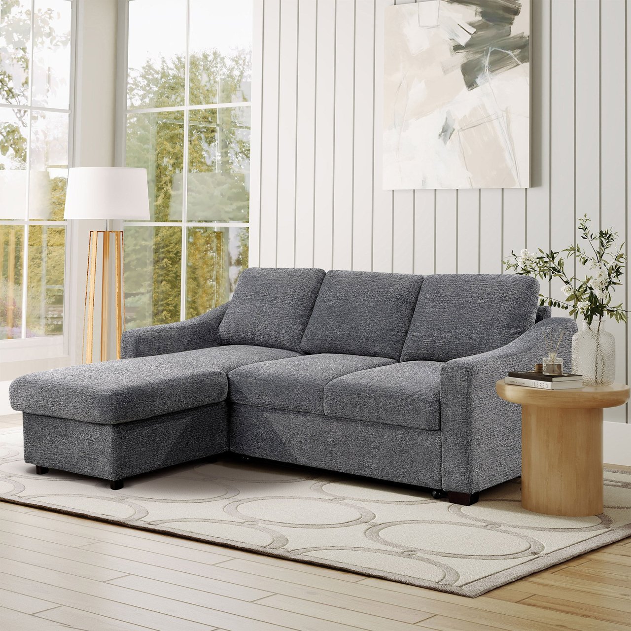 mi…f Coddle Aria Fabric Sleeper Sofa with Reversible Chaise (#1752615