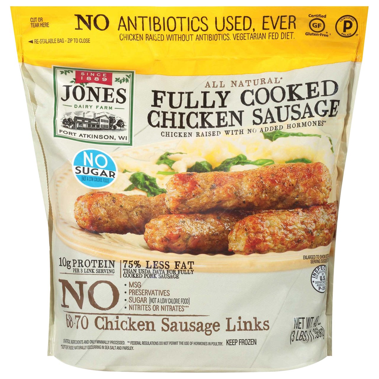 Jones Dairy Farm Chicken Sausage Links 3 lbs - Image 1