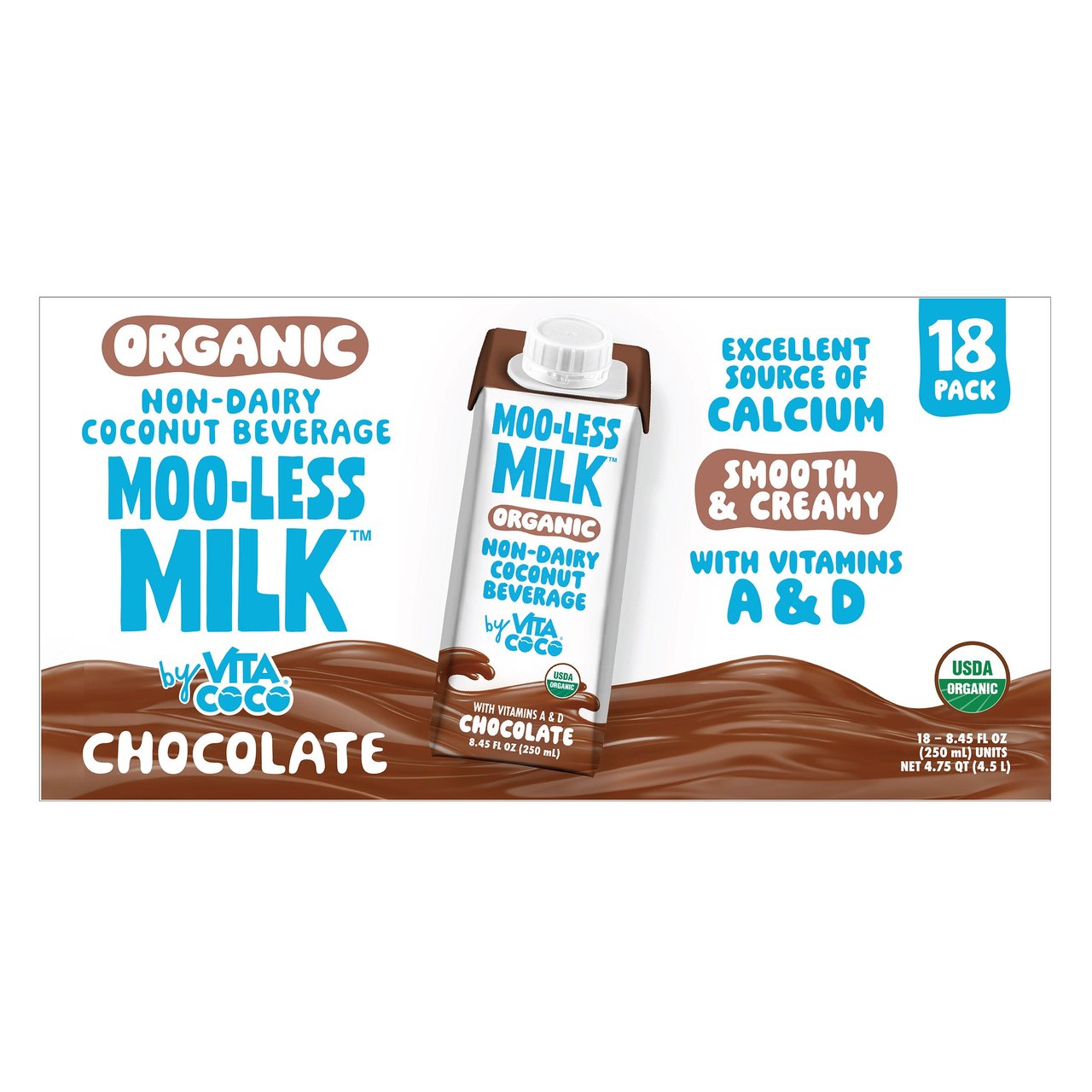 Vita Coco Moo-Less Chocolate Milk, 18 x 8.45 fl oz (4.75 qts) - Image 1