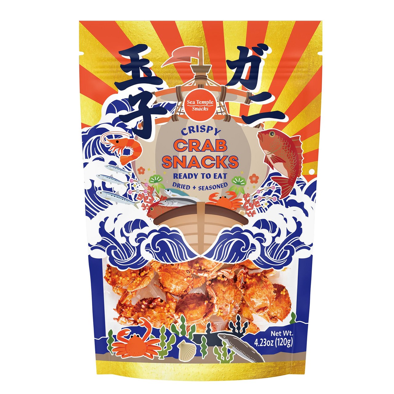 Sea Temple Snacks Crispy Crab Snacks 4.23 oz