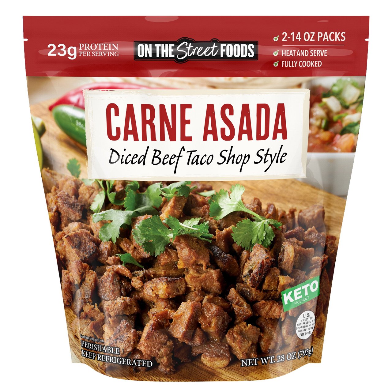 On The Street Foods Taco Style Carne Asada 28 oz - Image 1
