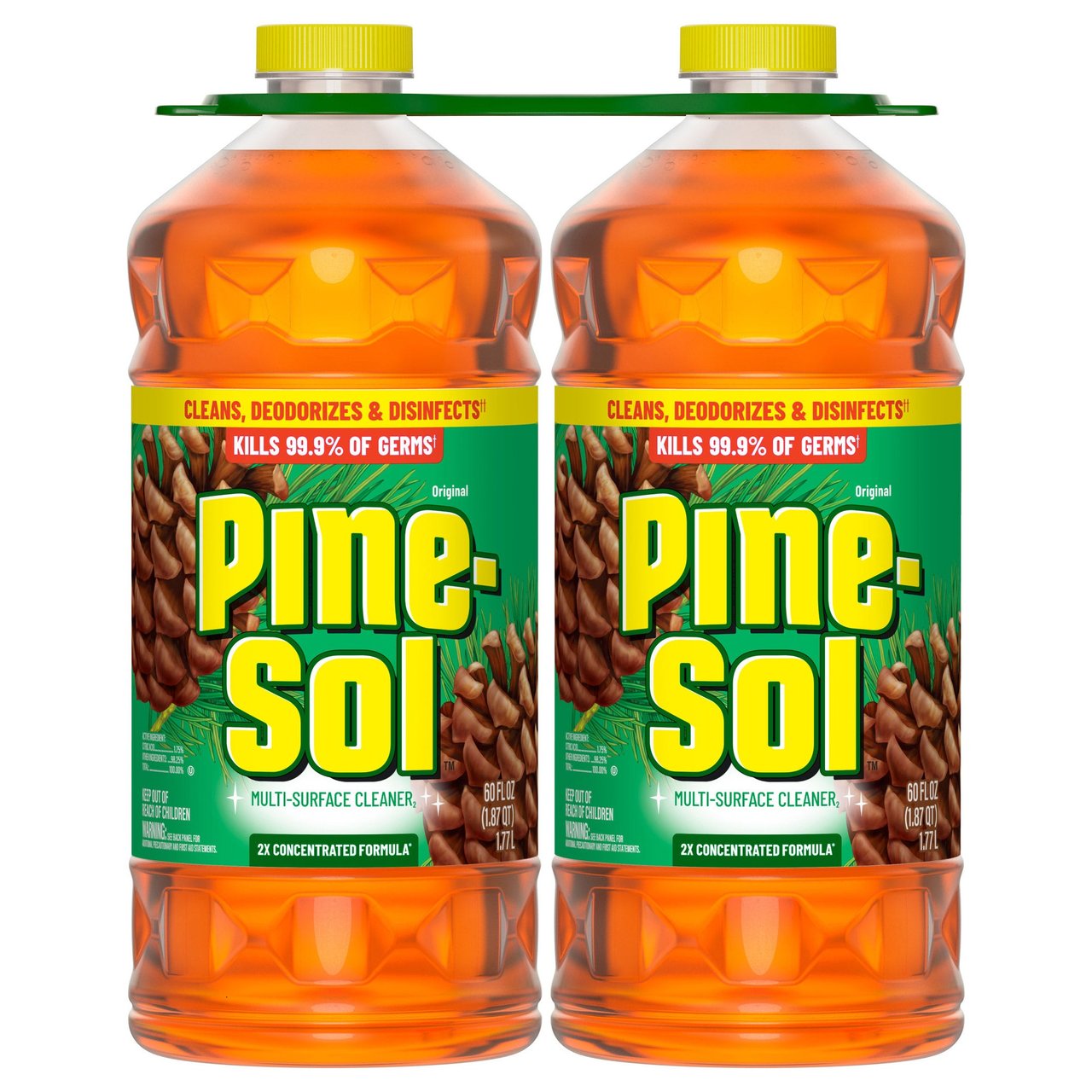 Pine-Sol 2X Concentrated Multi-Surface Cleaner, Original, 2 Pack, 60 fl oz Each - Image 1