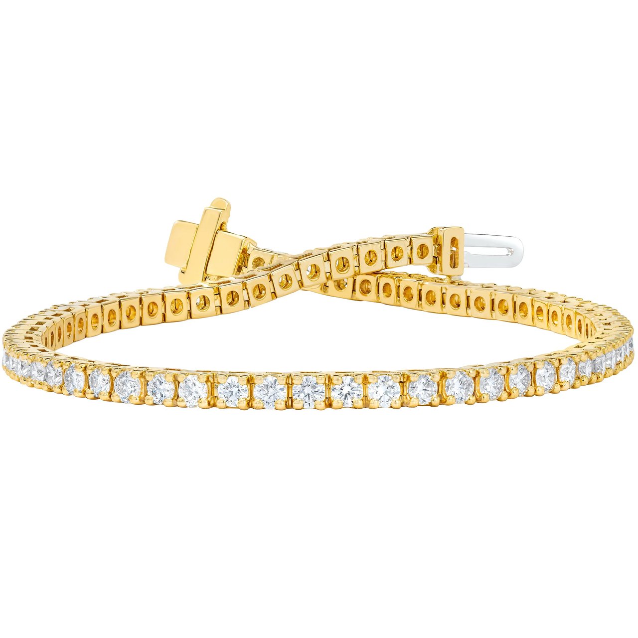14kt Yellow Gold VS2 G 3.00ctw Round Diamond Tennis Bracelet - Image 1