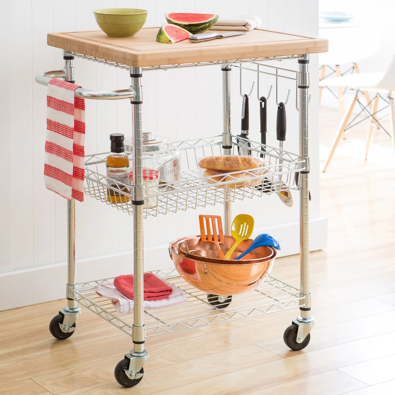 Trinity Bamboo Top Kitchen Cart - Image 1