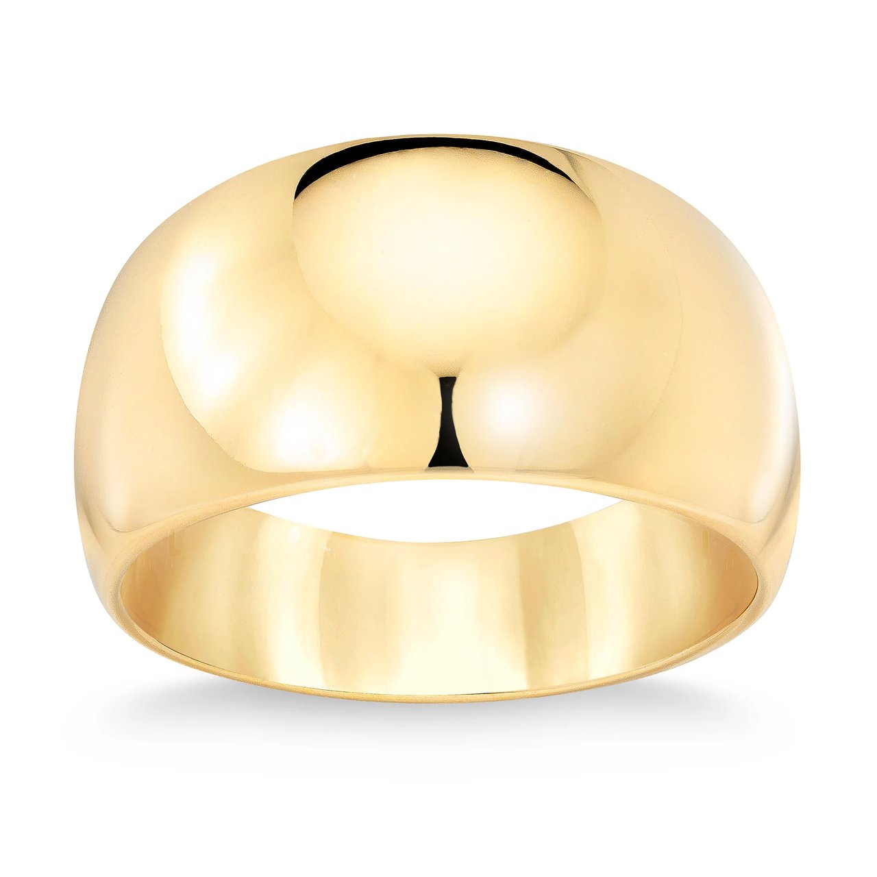 14kt Yellow Gold Cigar Band Ring Size 7 - Image 1