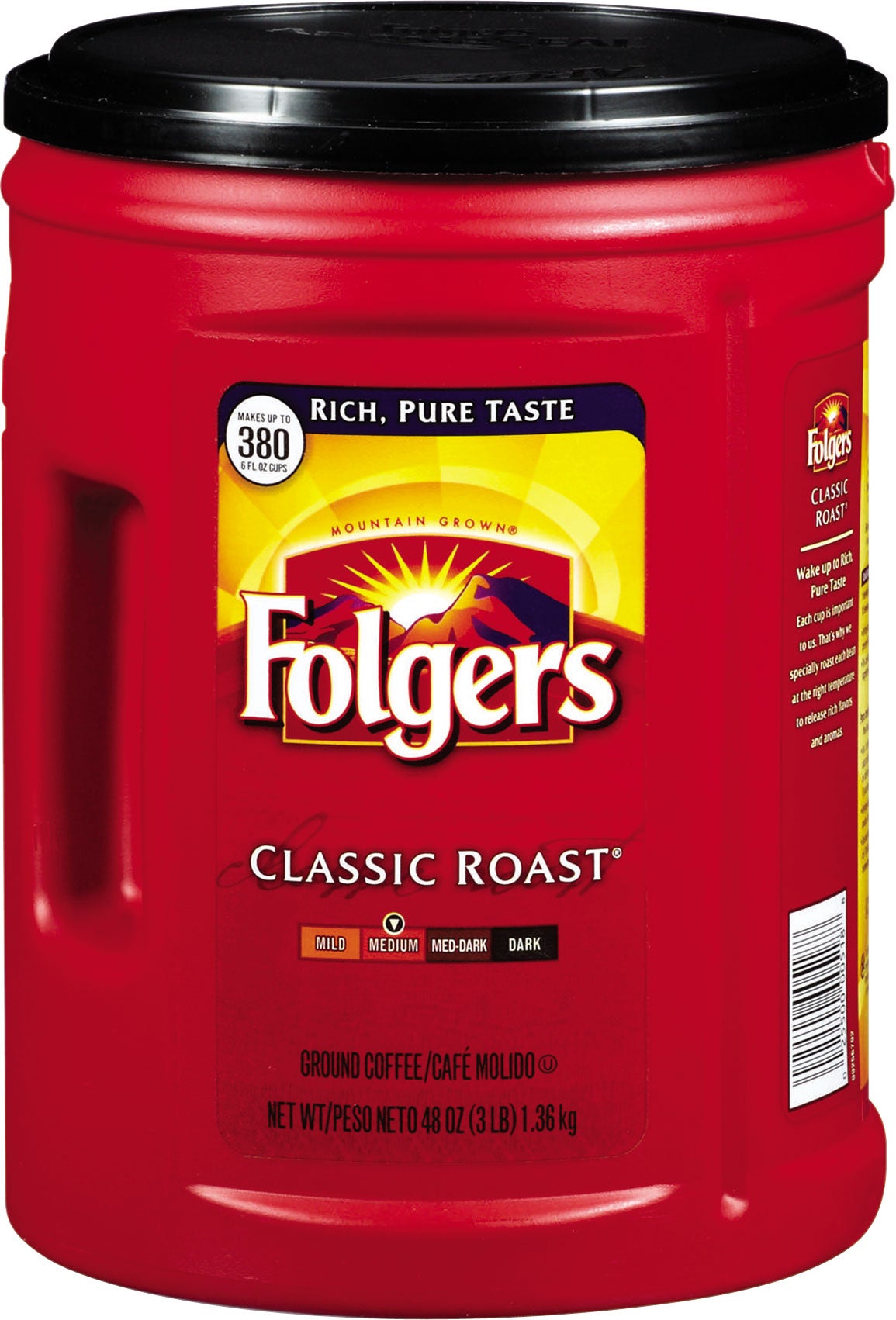 Folgers Classic Roast Ground Coffee, 48 oz (3 lbs)