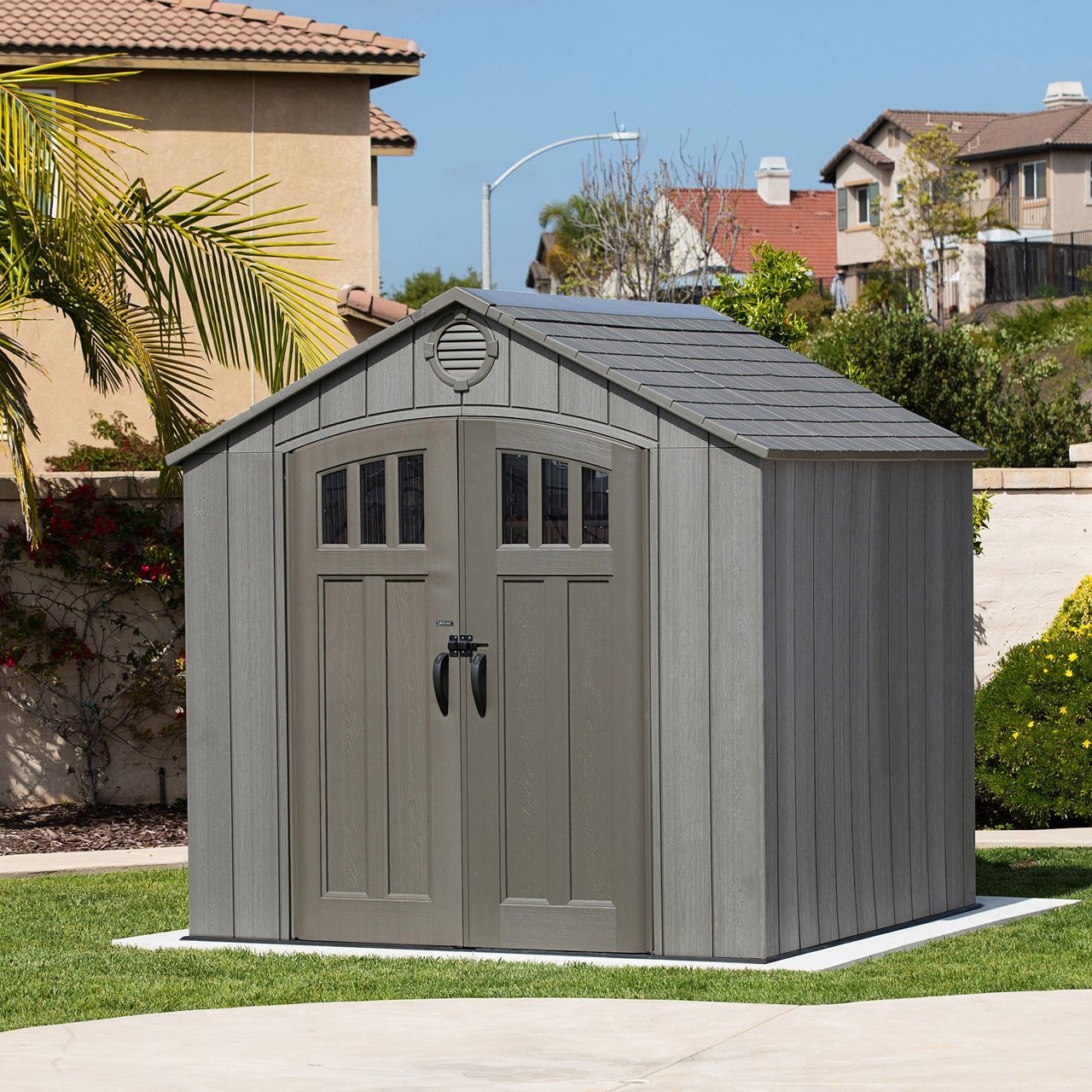 Lifetime 8' x 7.5' Resin Outdoor Storage Shed - Image 1