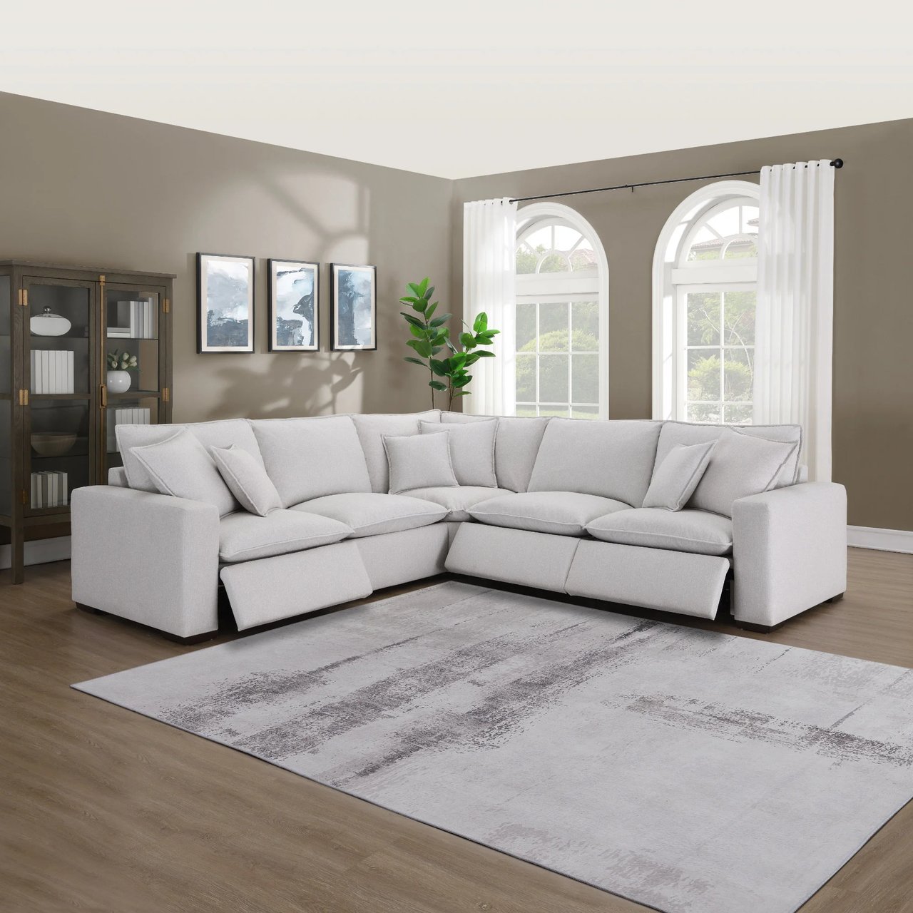 East & Vine Alena Fabric Power Reclining Sectional - Image 1