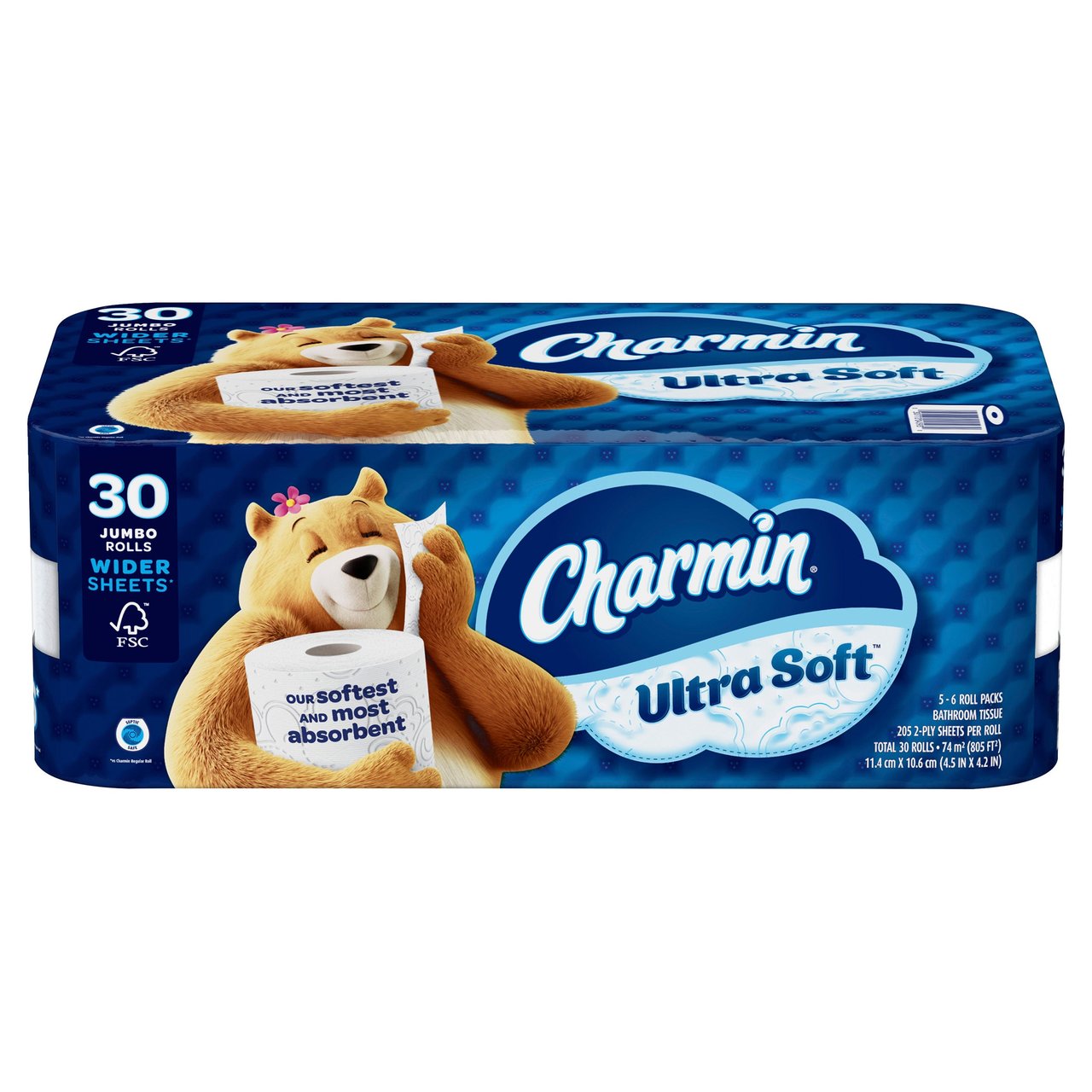 Charmin Ultra Soft Bath Tissue, 30 Rolls, 205 Sheets Per Roll - Image 1