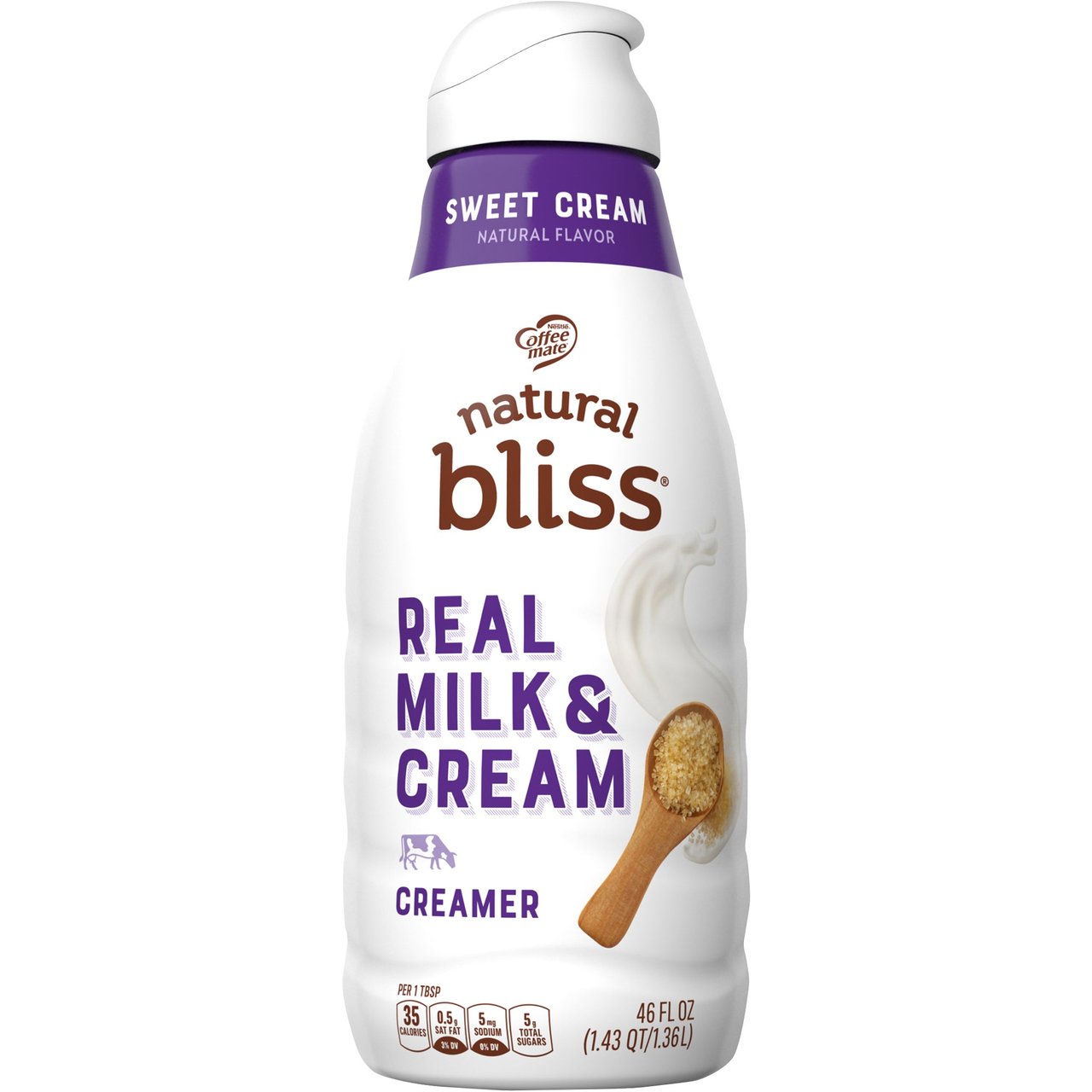 Coffee-Mate Natural Bliss Sweet Cream Liquid Coffee Creamer, 46 fl oz - Image 1