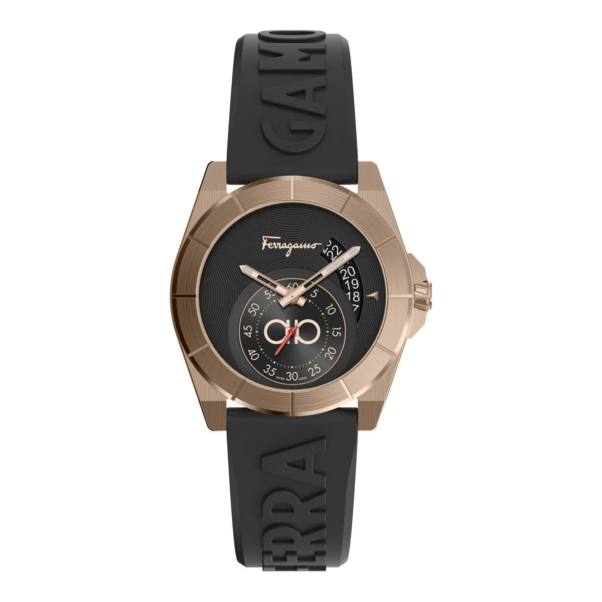 Ferragamo Urban Blue Silicone Strap Quartz Men's Watch - Image 1