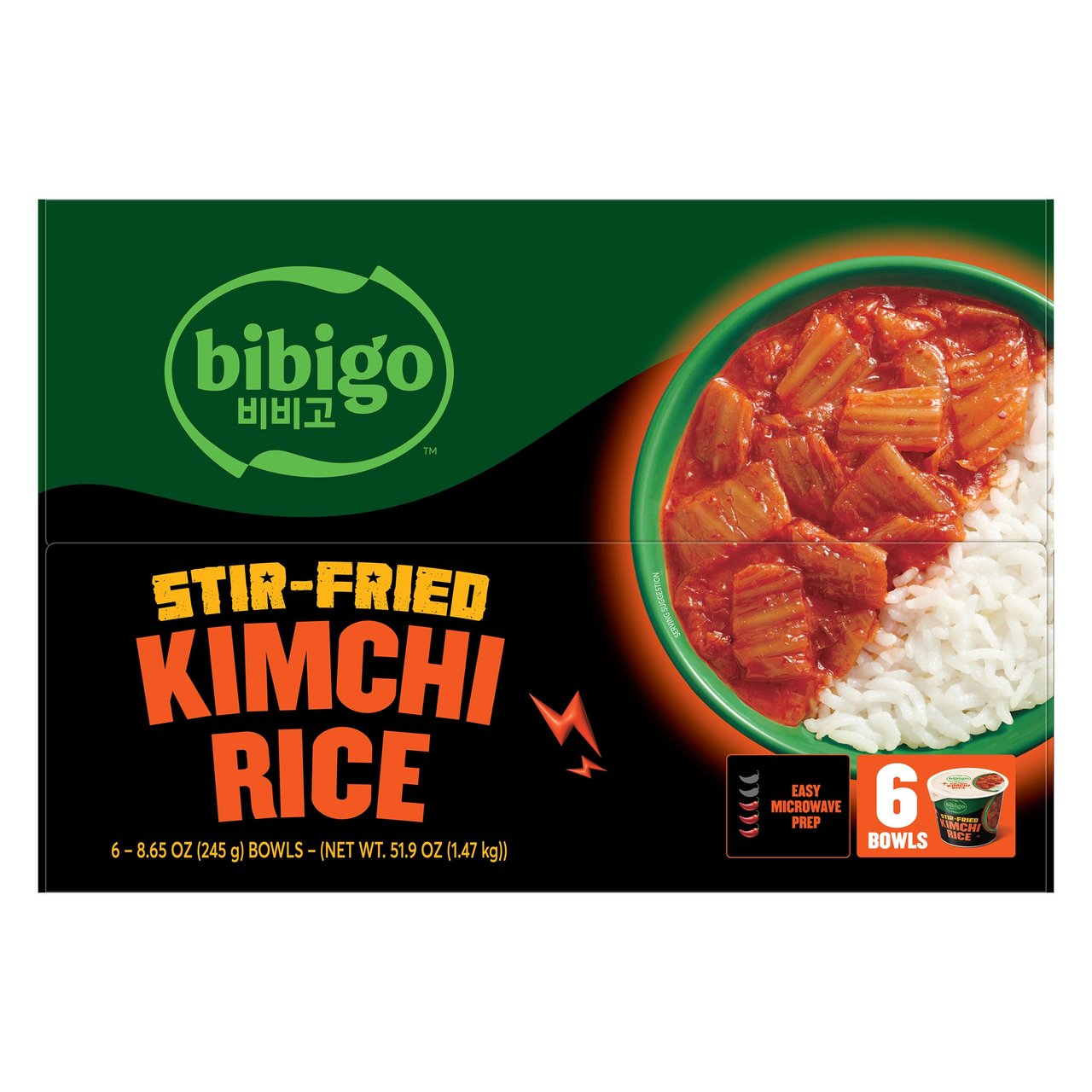 Bibigo Stir Fried Kimchi Rice 6 Bowls 8.65 oz - Image 1