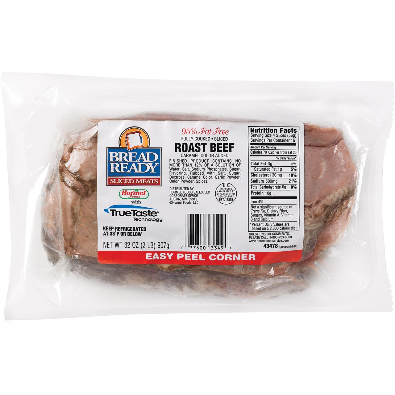 Bread Ready Sliced Roast Beef, 2 lbs - Image 1