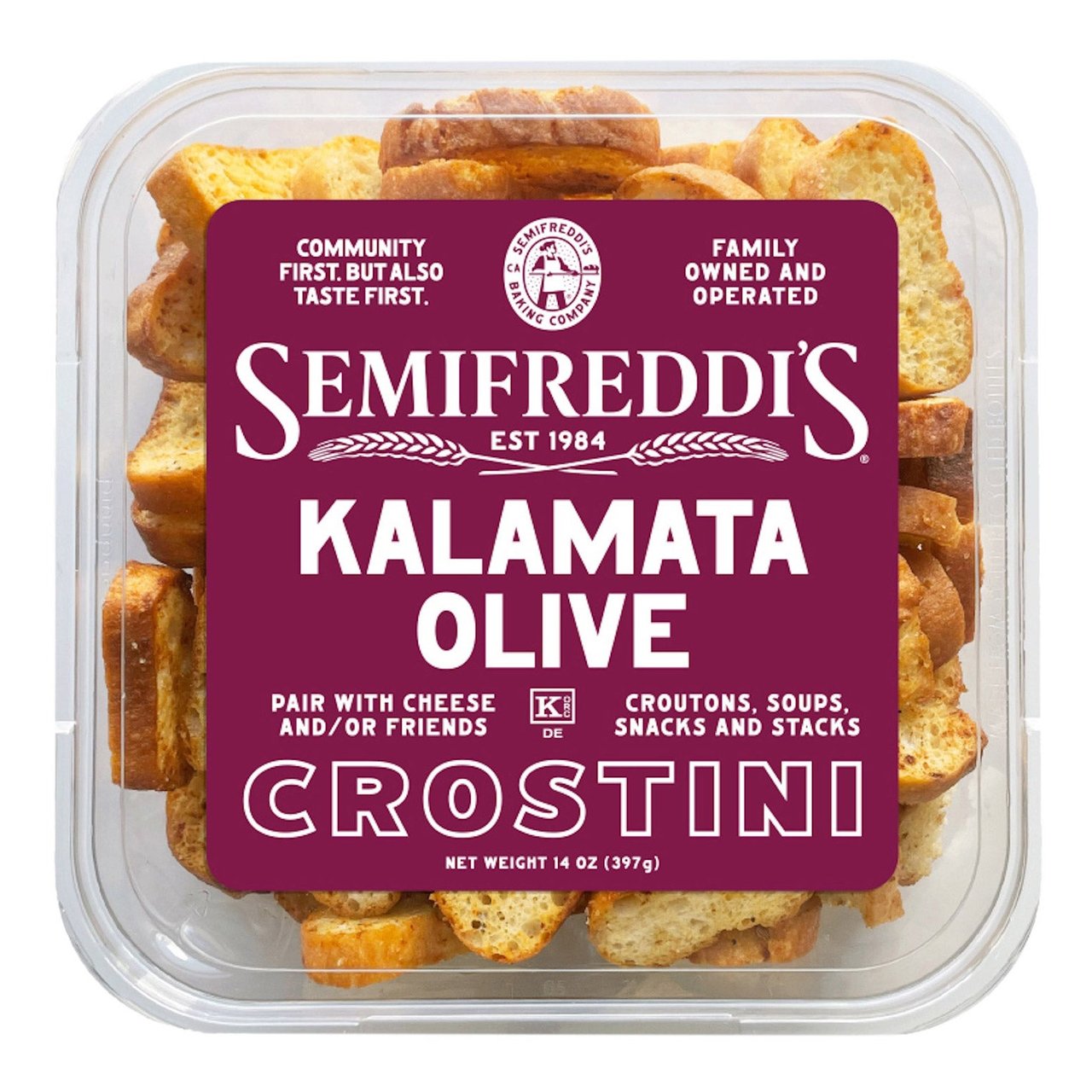 Semifreddi's Kalamata Olive Crostini, 14 Ounces - Image 1