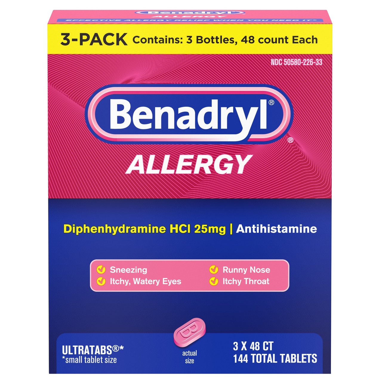 Benadryl Allergy UltraTab 3x48ct - Image 1