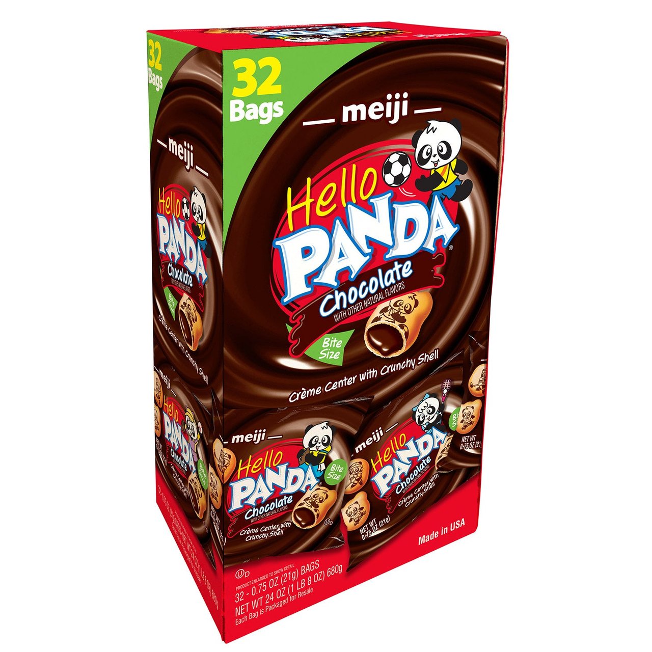 Meiji Hello Panda Chocolate Creme Filled Cookies, 32 x 0.75 oz - Image 1