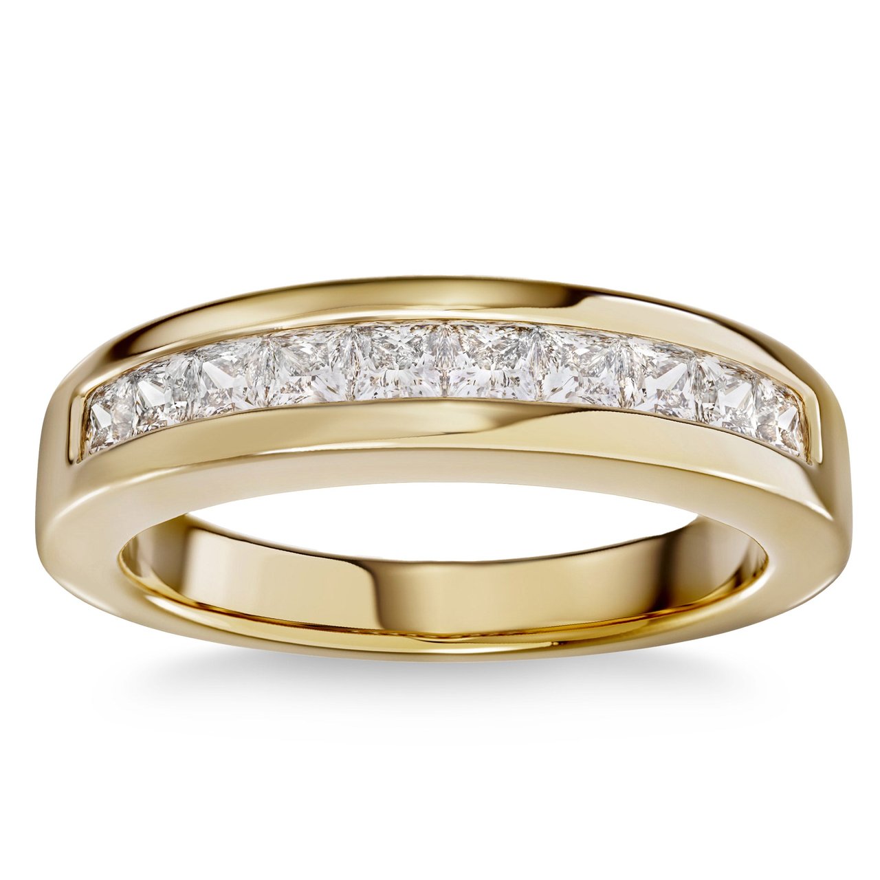 14kt Yellow Gold VS2 I 0.50 ctw Princess Cut Diamond Band - Image 1