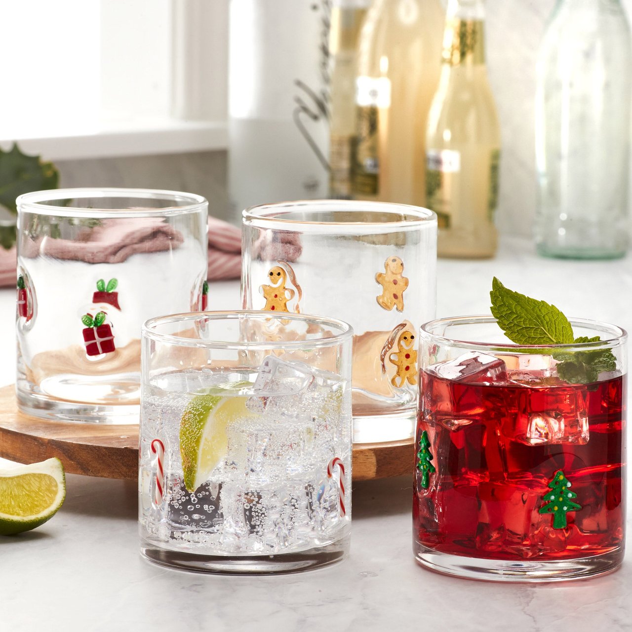 PANDEX 14OZ HOLIDAY ICON GLASS, 4 PACK - Image 1