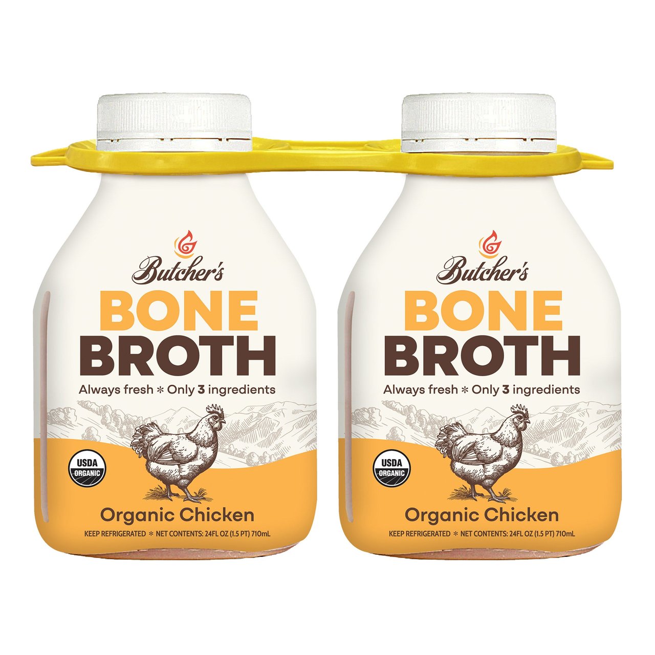 Butcher's Organic Chicken Bone Broth 2/24 oz - Image 1
