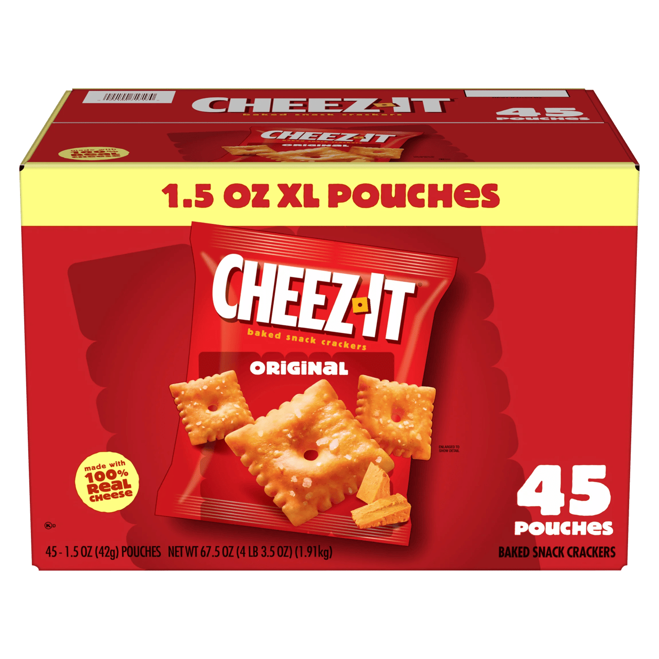 Cheez-It Baked Snack Crackers 45 Pack 1.5 Ounces Each - Image 1