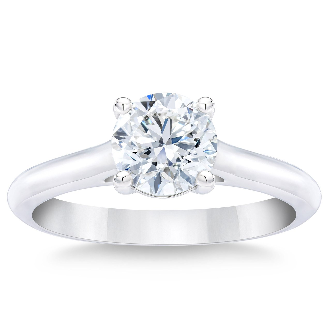 1.20ct Round Brilliant 14kt White Gold Ring VVS2 H Color - Image 1