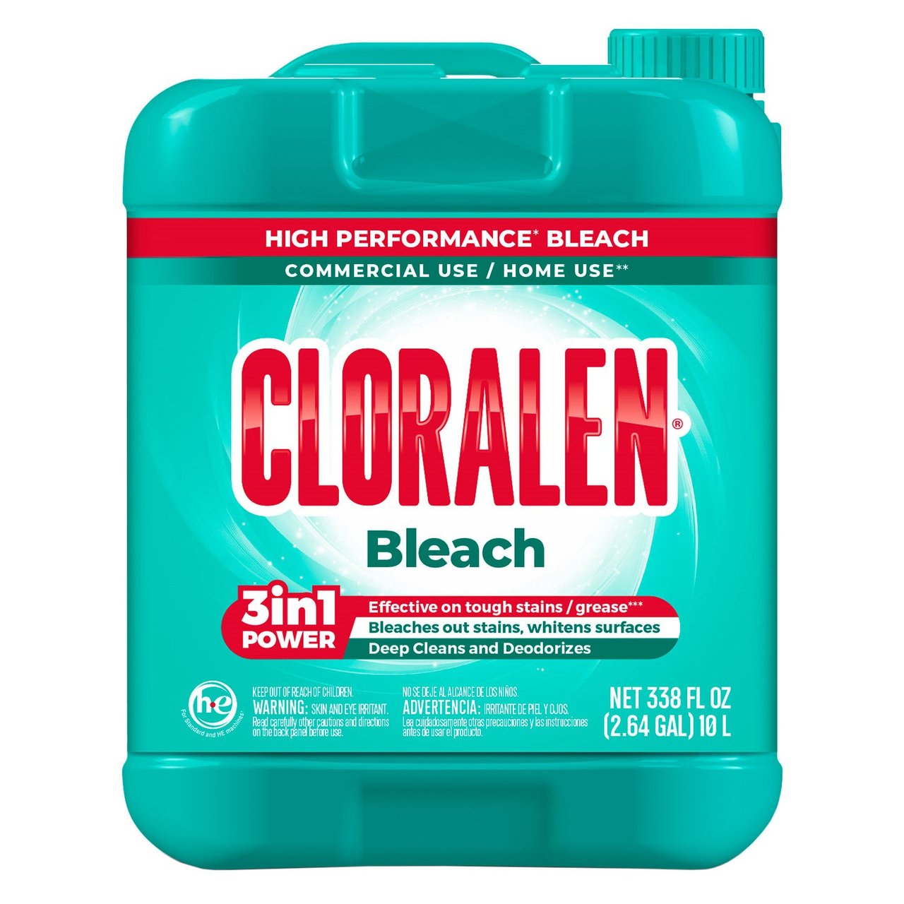 Cloralen High Performance Bleach, HE Compatible, 338 fl oz - Image 1