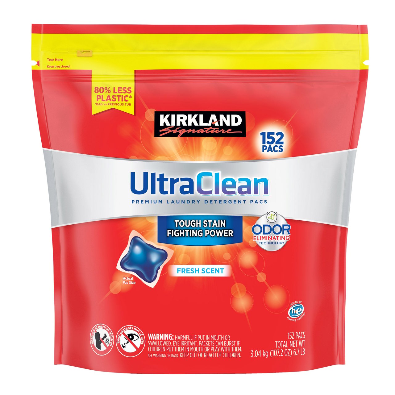 Kirkland Signature Ultra Clean Laundry Pacs 152 Count Package - Image 1