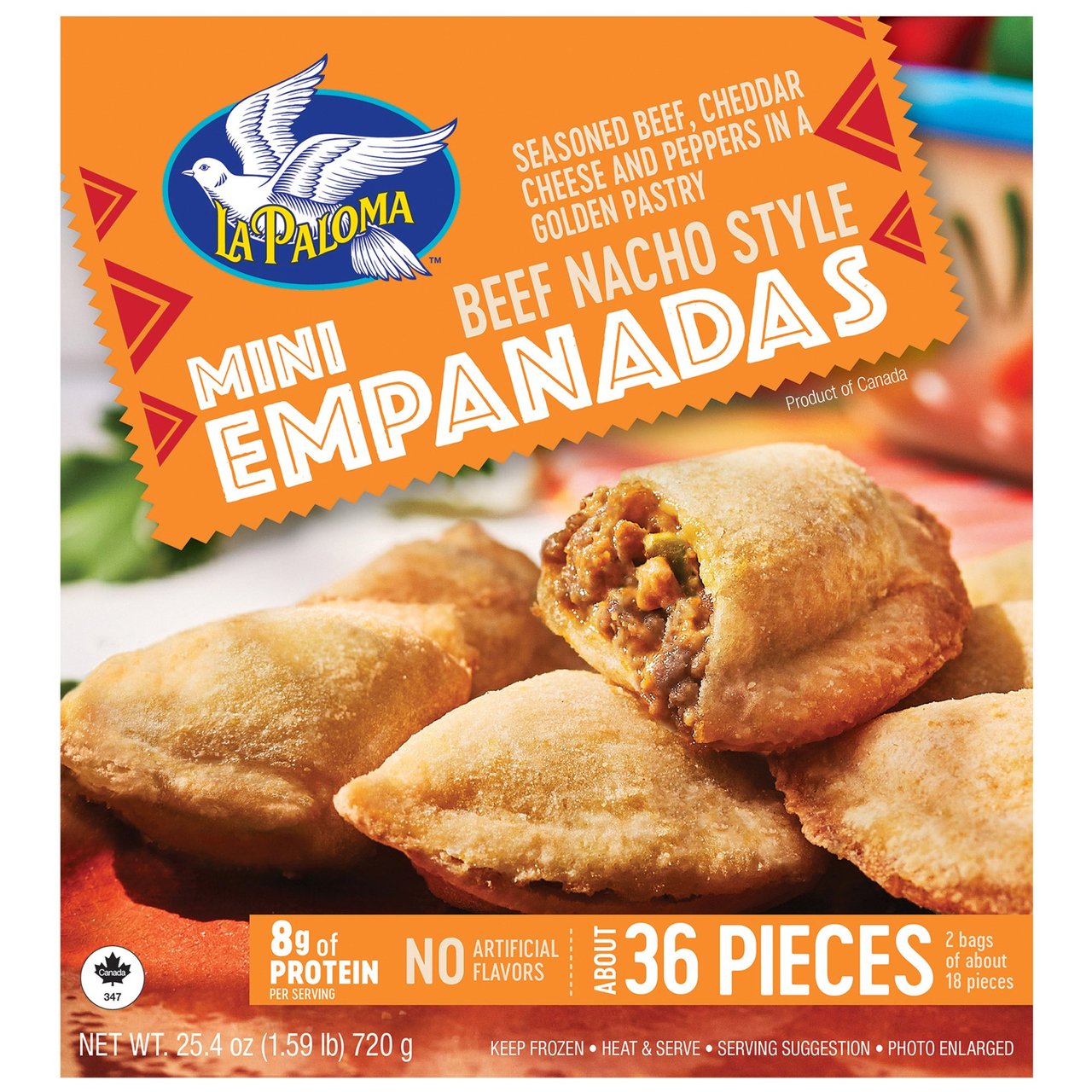 La Paloma Beef Nacho Empanadas 36 Count Box