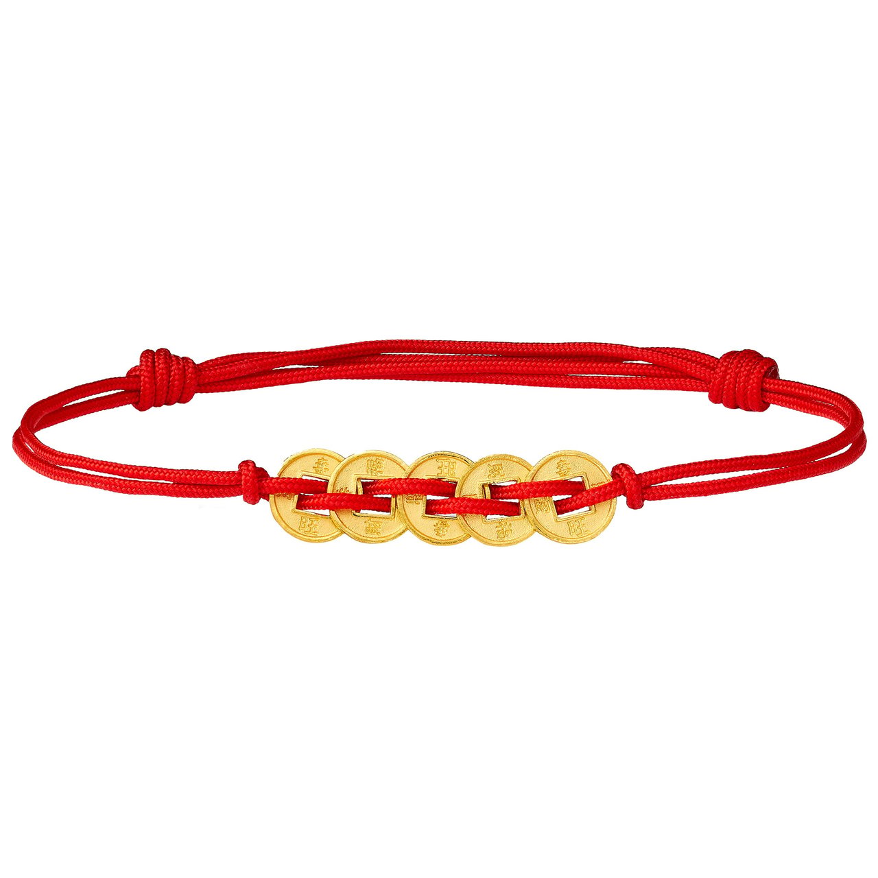 24kt Yellow Gold Five Coin Bracelet 8" Approx. 2.35 Grams - Image 1