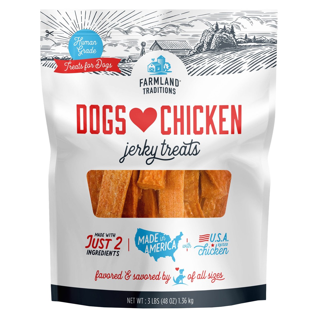 Farmland Traditions Dogs Love Chicken Jerky Dog Treats, 48 oz - Image 1