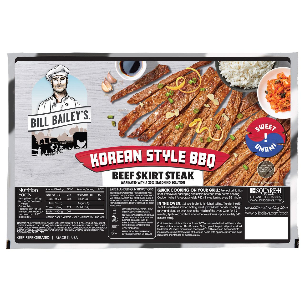 Bill Bailey's Korean Style Skirt Steak (per lb)