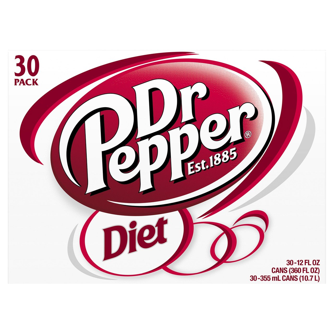 Diet Dr Pepper, 12 oz Cans, 30-Count - Image 1