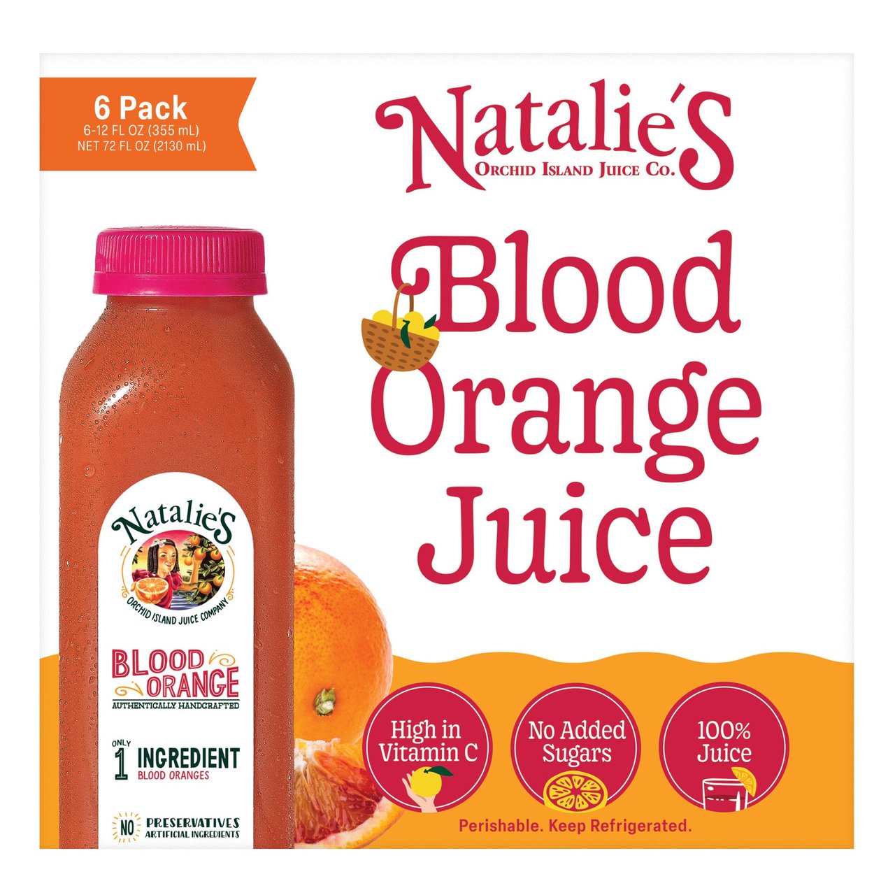 Natalie's Blood Orange Juice, 6 x 12 oz - Image 1