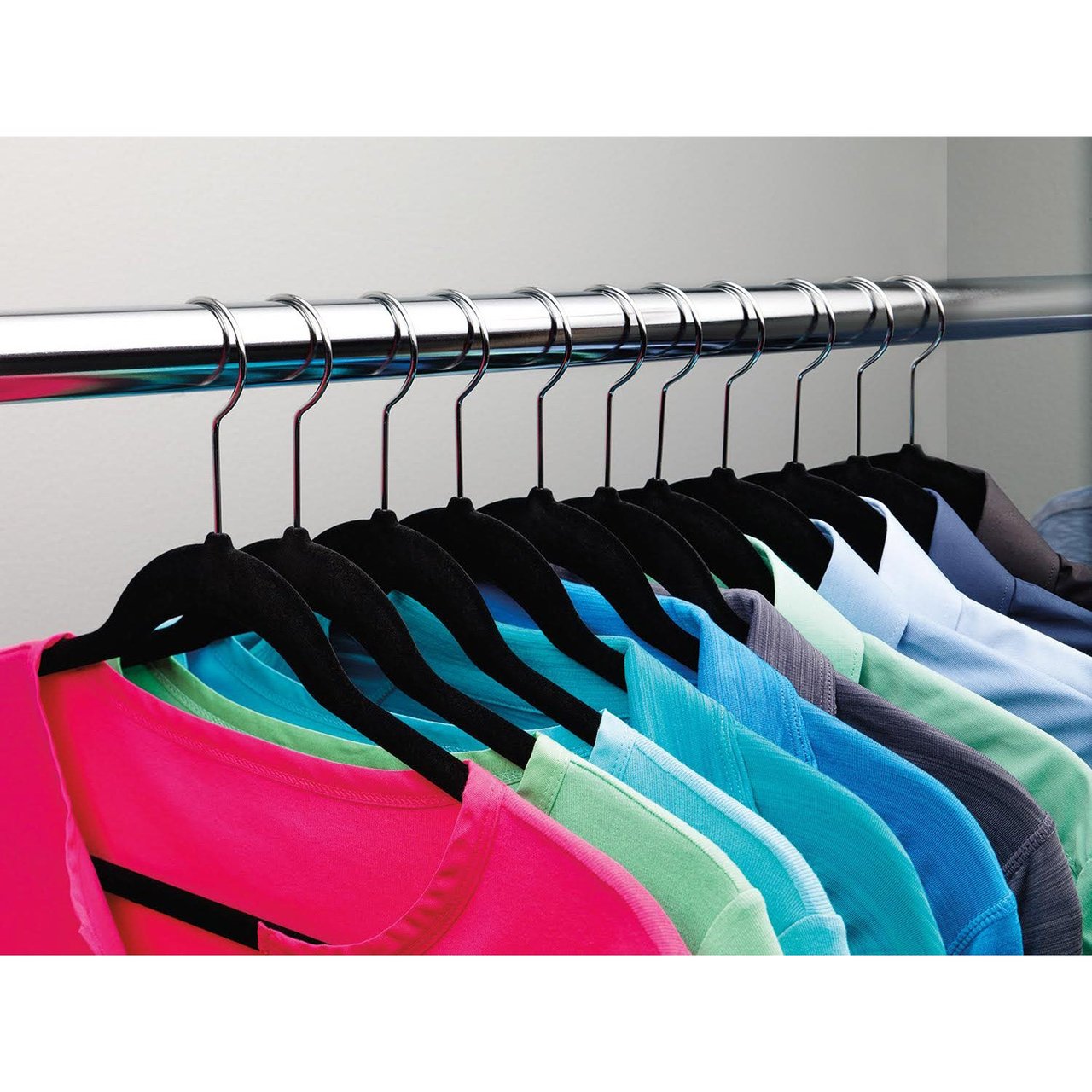 Flocked Non-Slip Hangers, 35-Pack, 1/8" Wide